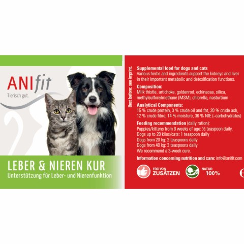Hond Kat Accessories Voedingssupplementen Lever & nieren kuur 80g 1 Stuk -4- Anifit